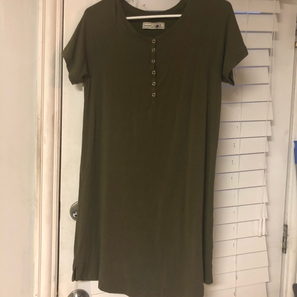 Olive green shirt dress( a& f)